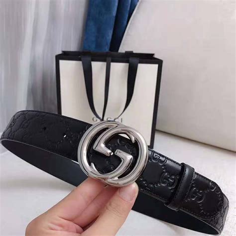 gucci signature leather belt unisex